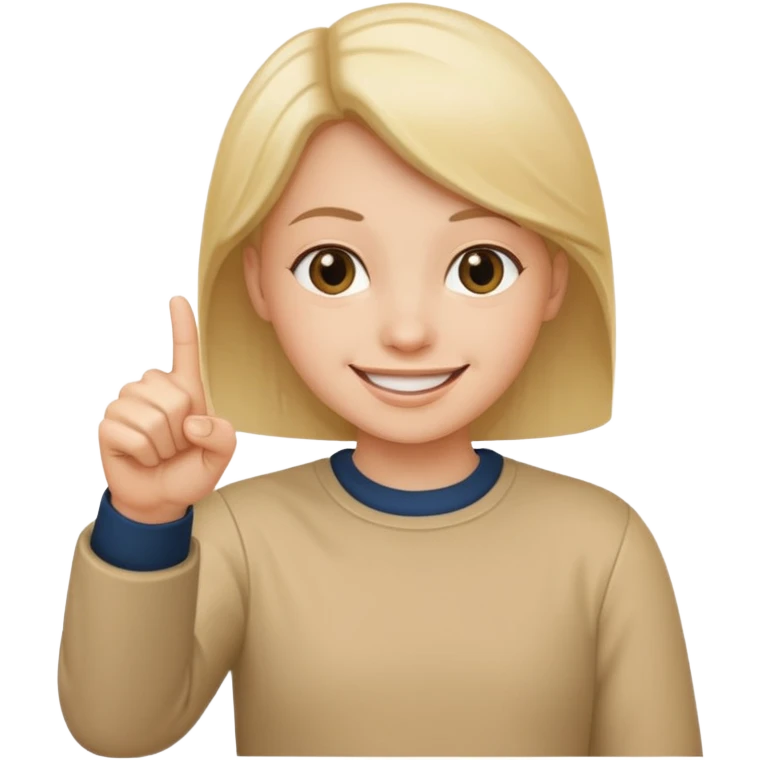 Smile pointing finger emoji