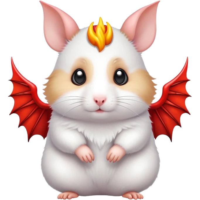 A cute Hamster with devil wings and devil horns emoji