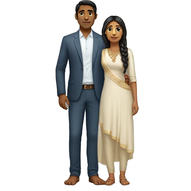 Indian couple tall guy short girl emoji