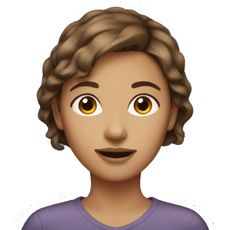 Brown hair woman emoji