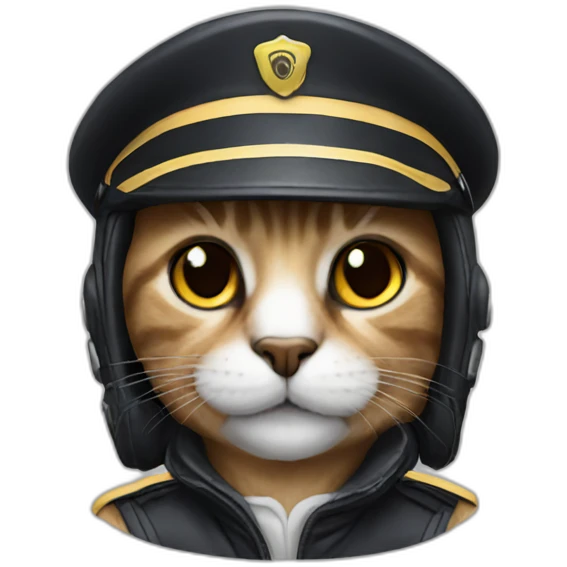 cat pilot with black face emoji
