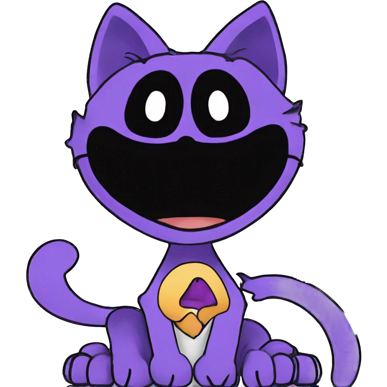 curious black cat on white background emoji