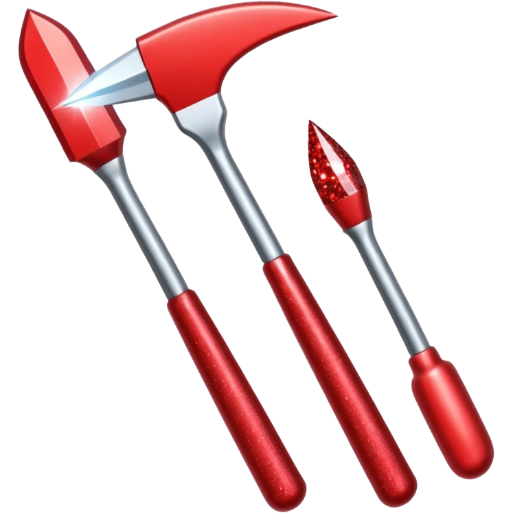 red glitter tools emoji