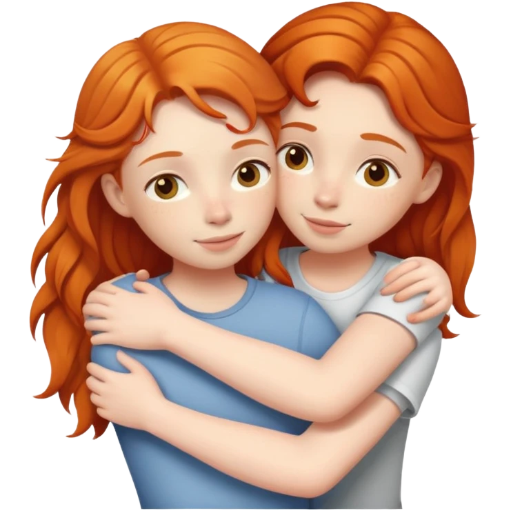 A ginger girl Higgins her friend emoji