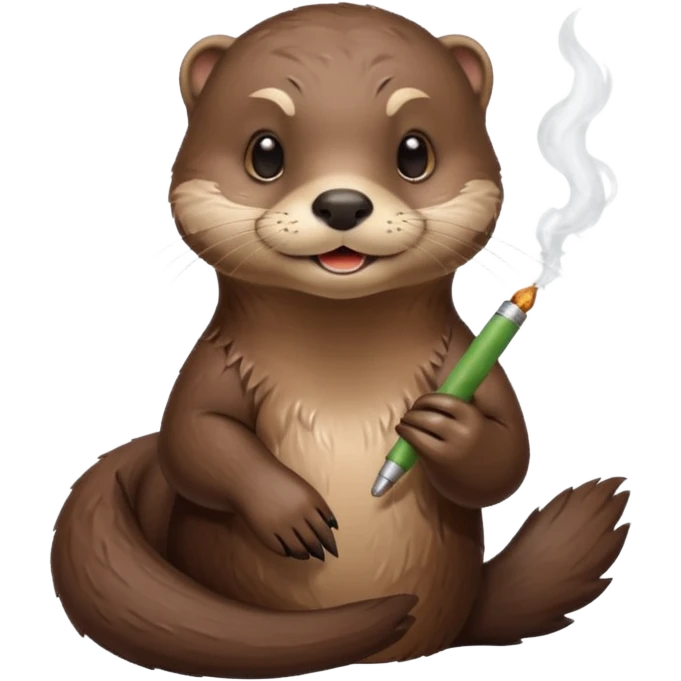 Cute female Otter smoking a joint emoji