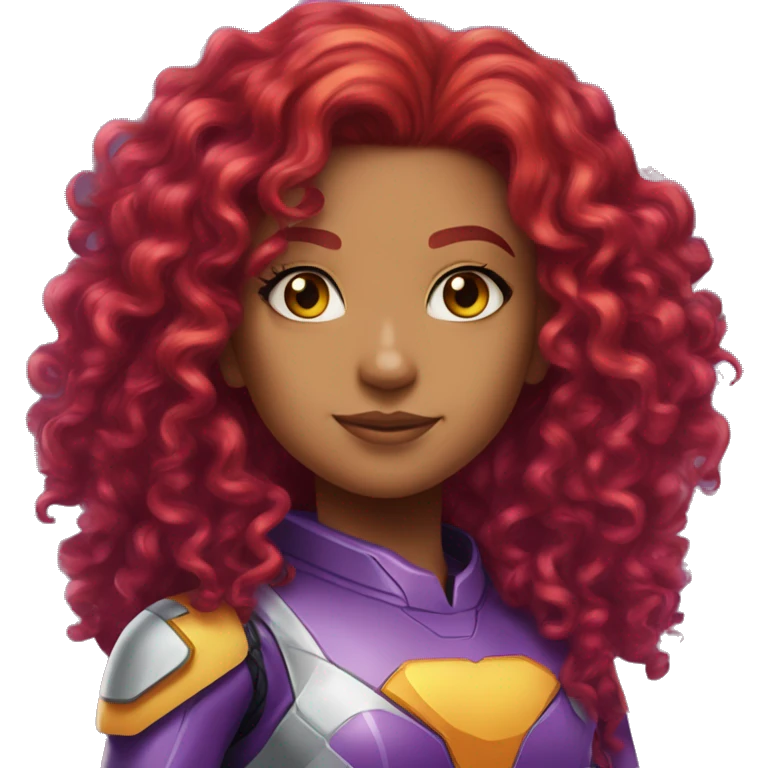 starfire dc red curly hair purple spacesuit  emoji