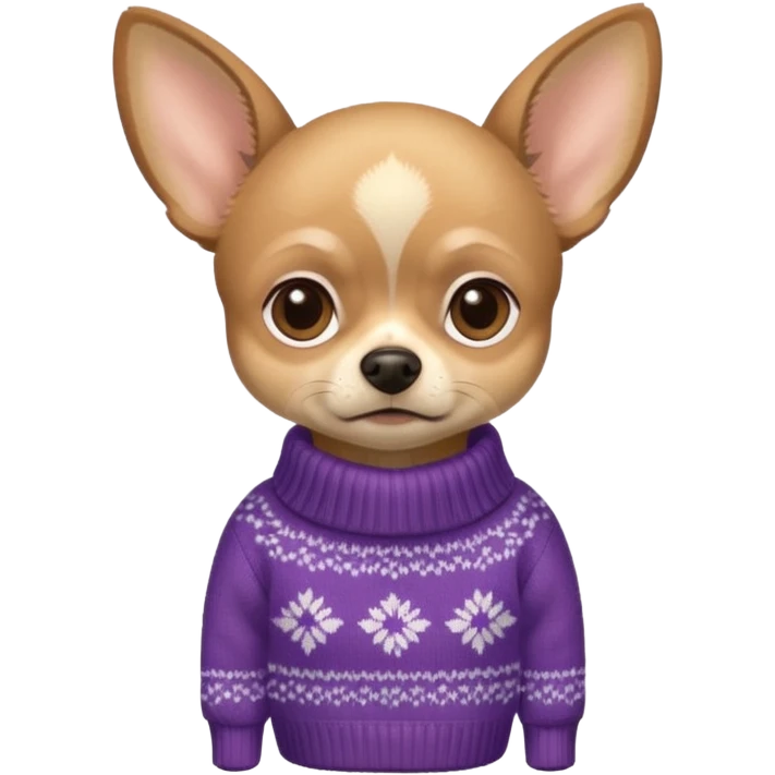 All Tan deer-head chihuahua sitting wearing a sweater emoji