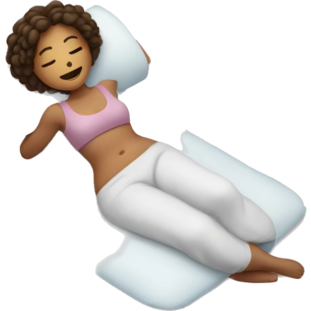 girl laying with heating pad on tummy emoji