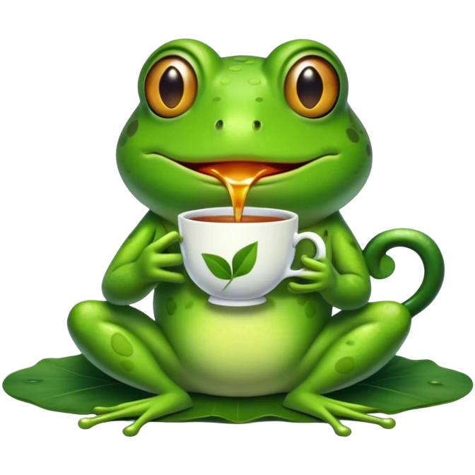 Frog drinking tea emoji