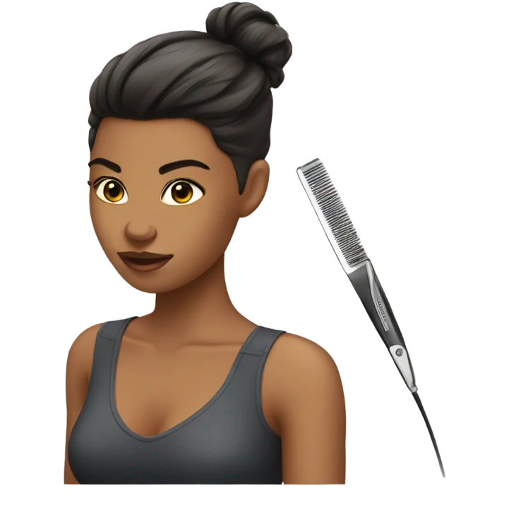 hot girl giving a haircut emoji