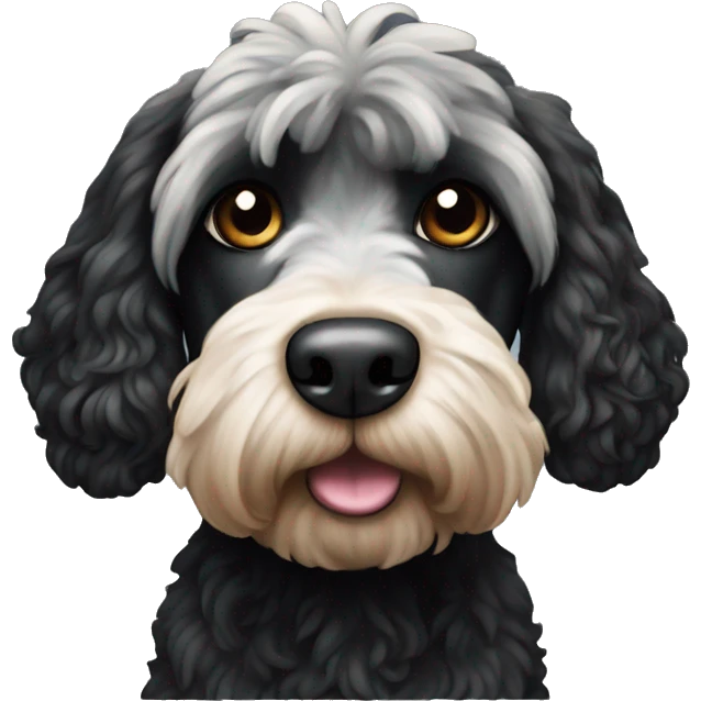 Black cockerpoo standing emoji
