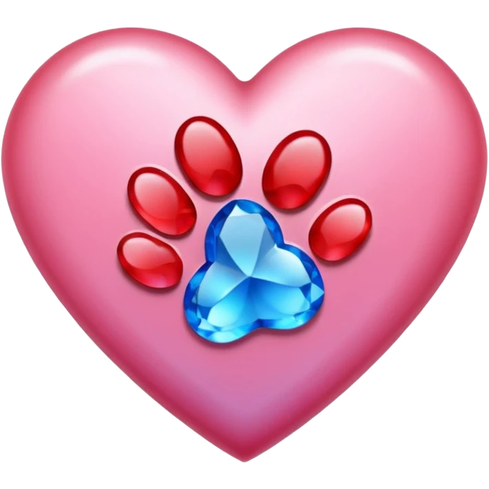 heart with a paw print and a gemstone emoji
