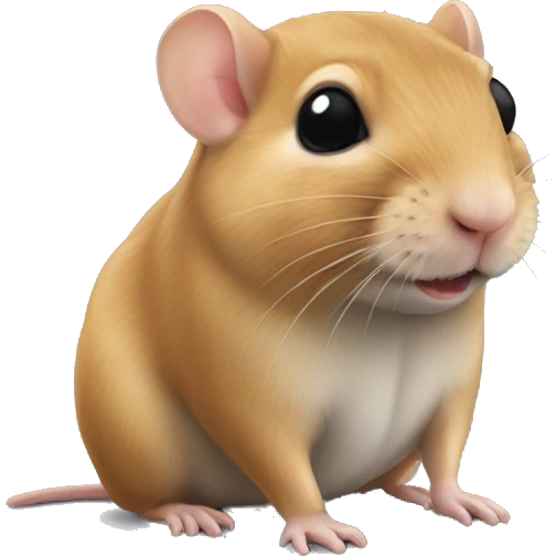 gerbil wearing a black emoji