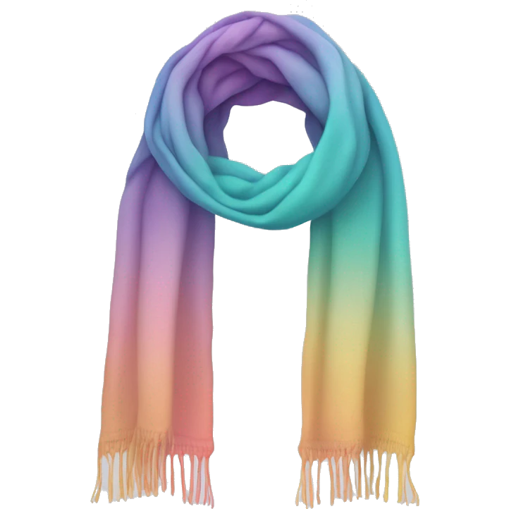Realistic pastel ombre winter scarf isolated. emoji