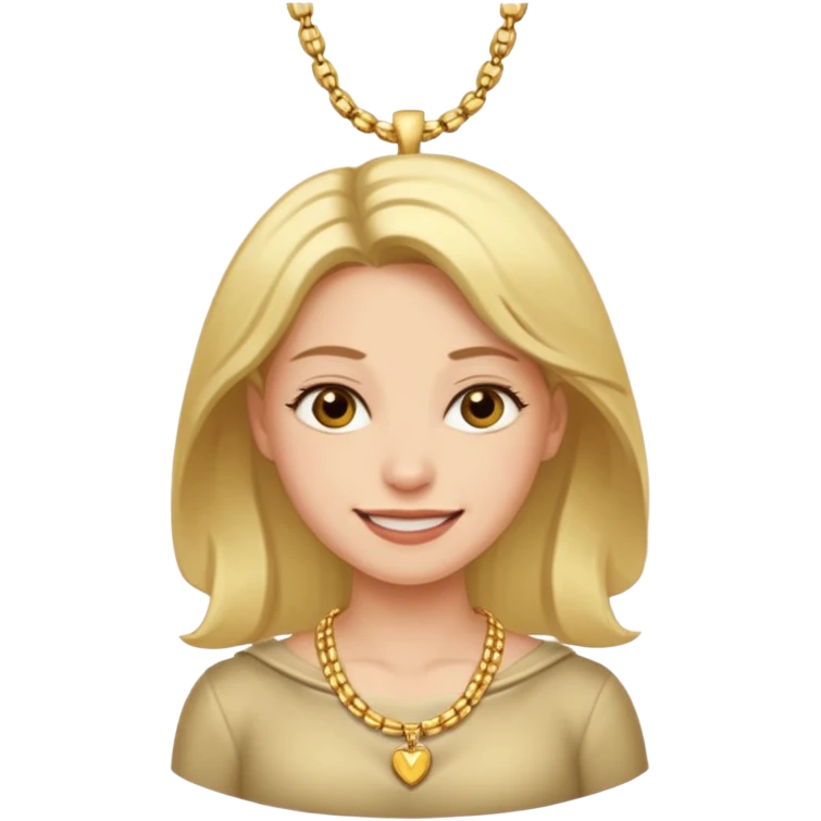 Female with Gold Necklace, fair skin, different expressions. emoji
