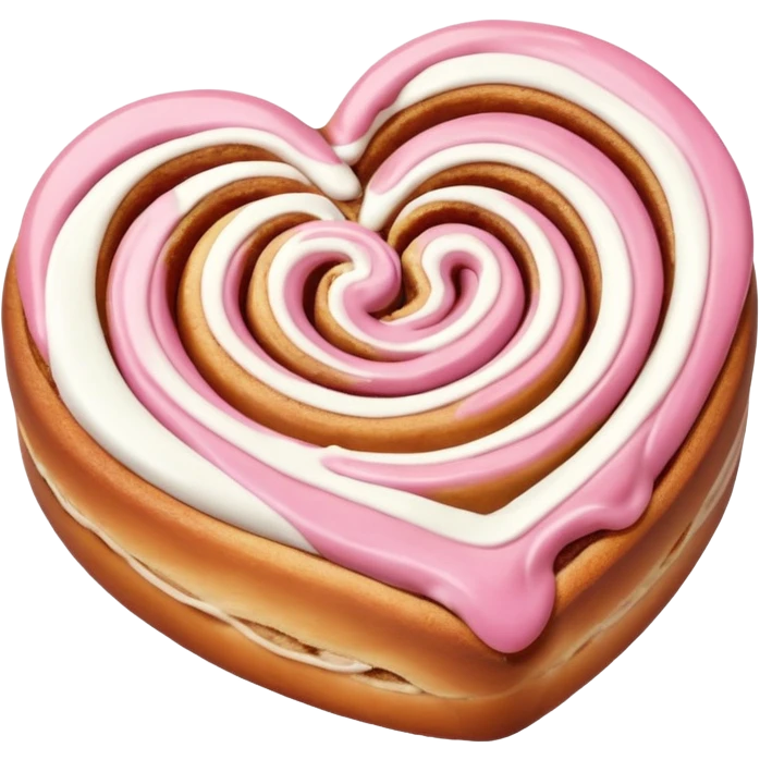 a pink heart shaped cinnamon roll emoji
