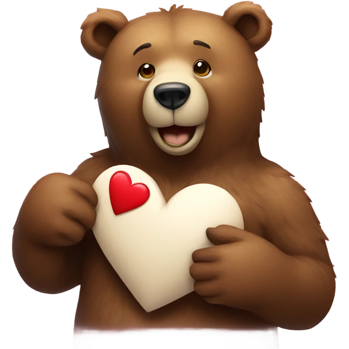 Bear holding a heart  emoji