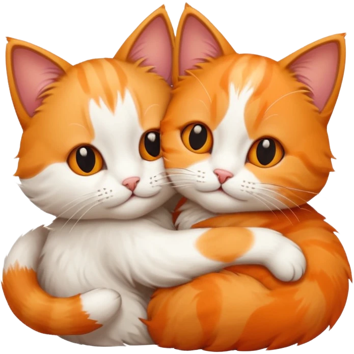 2 cats hugging emoji