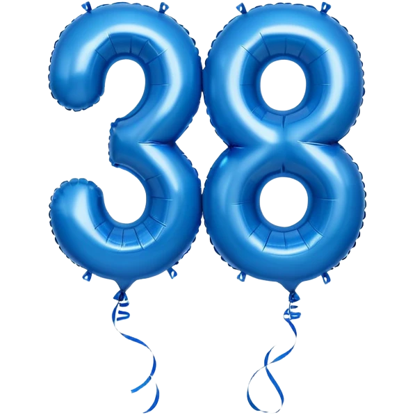 The number 29 in blue balloons emoji