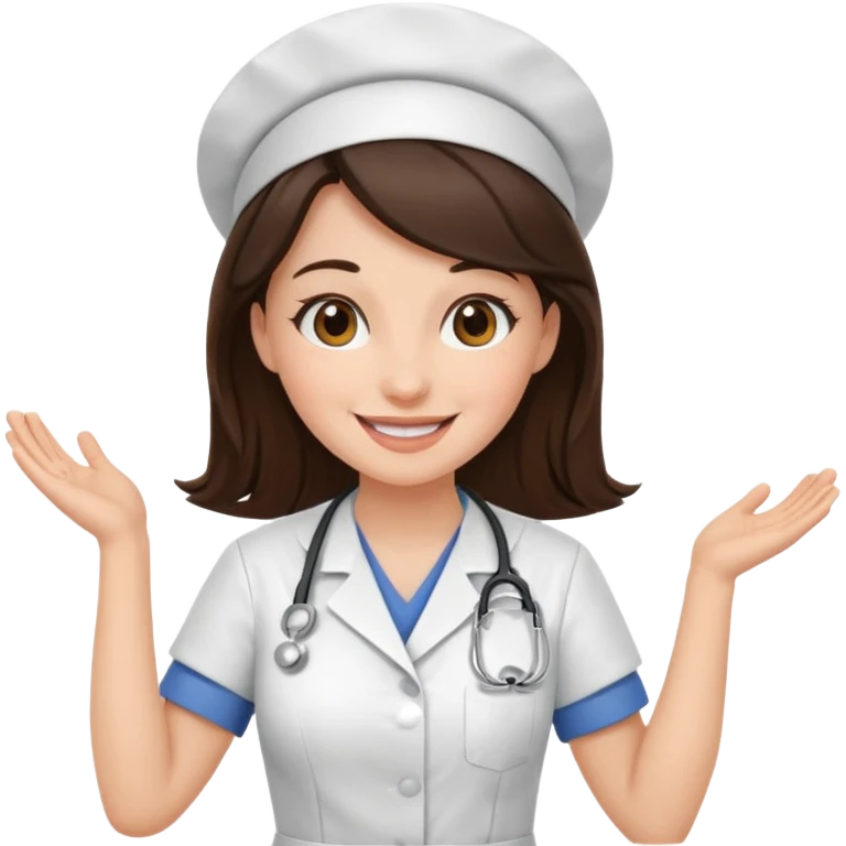brunette nurse dancing emoji