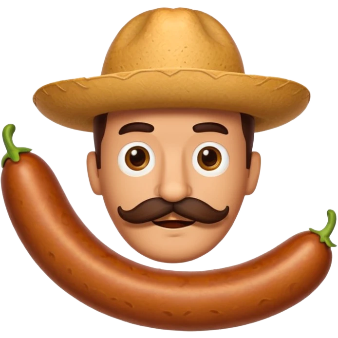 Mexican sausage with mustache emoji