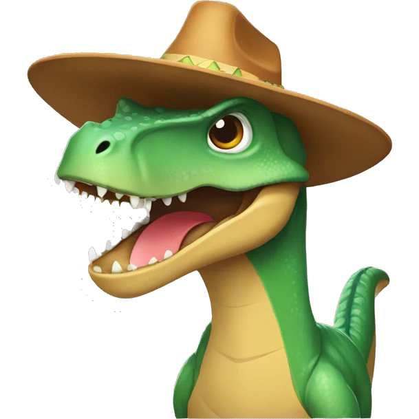 Dinosaurio con sombrero  emoji
