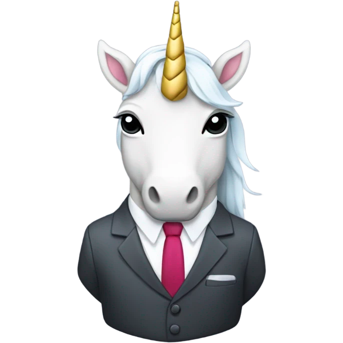 Unicorn wearing business suit emoji