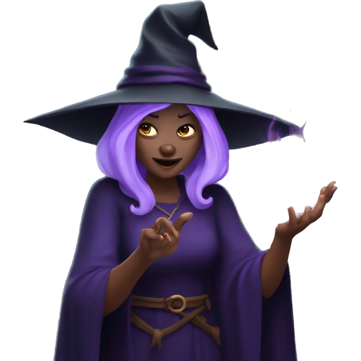 Evil witch casting spell emoji