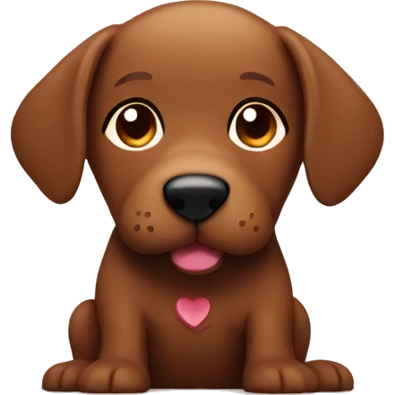 brown puddle dog with brown heart emoji