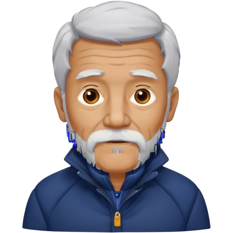 old man in navy puffy winter coat emoji