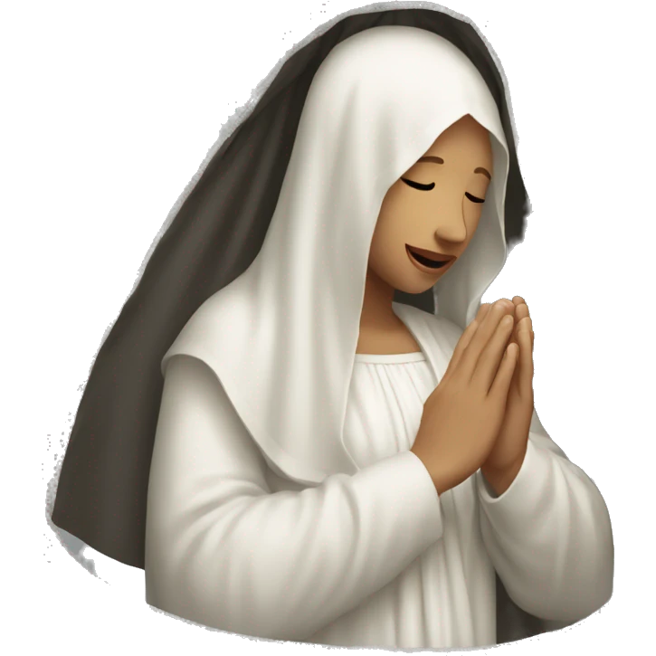 The Virgin continues to hold the veil in her hands emoji