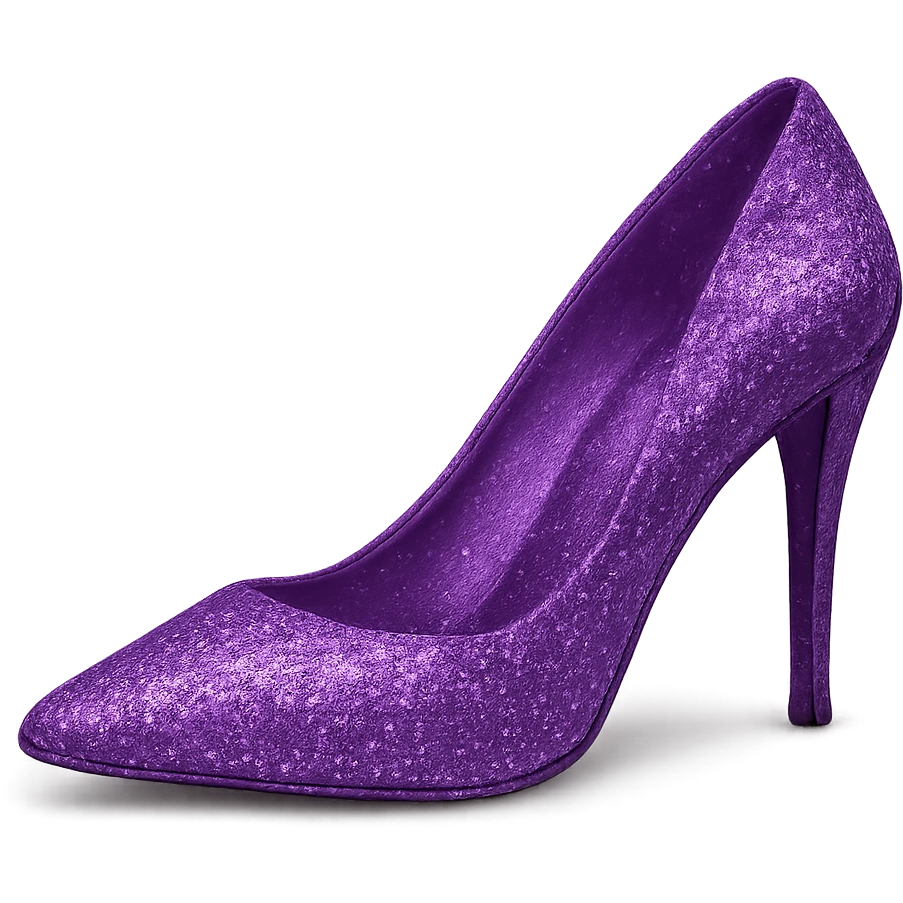 purple sparkly high heel shoe emoji