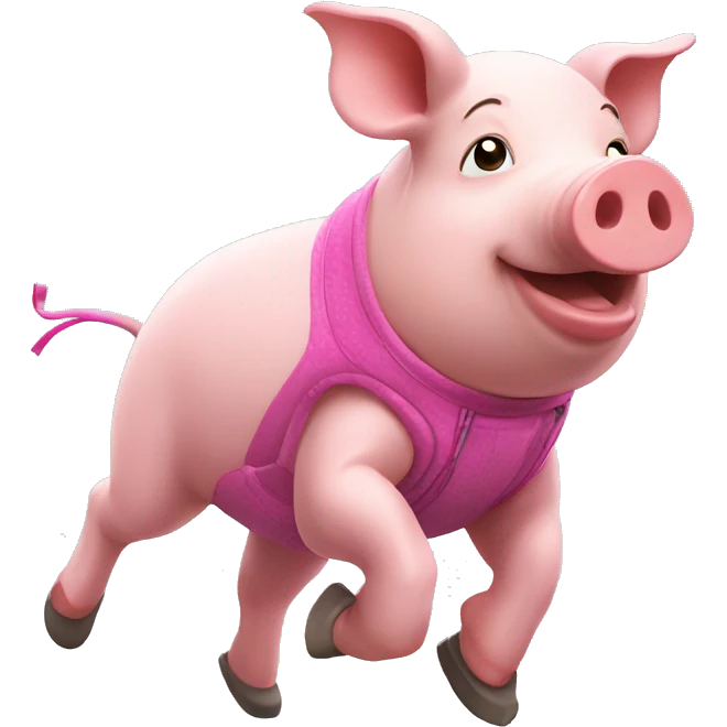 Pig in running gear emoji