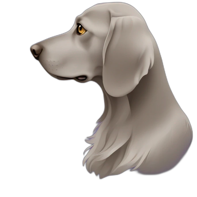 longhair weimaraner profile silhouet emoji