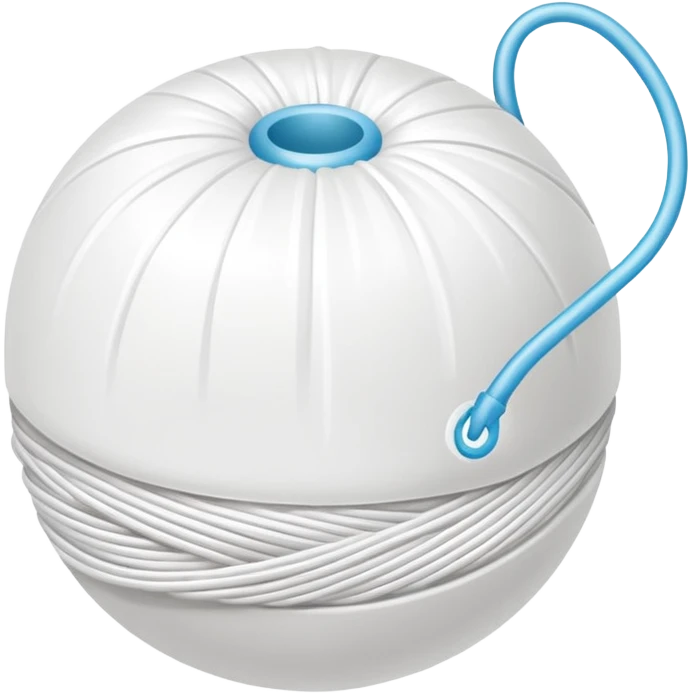 Ball of white thread dental floss emoji
