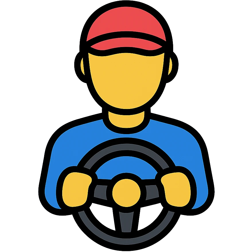 driver holding a steering wheel emoji