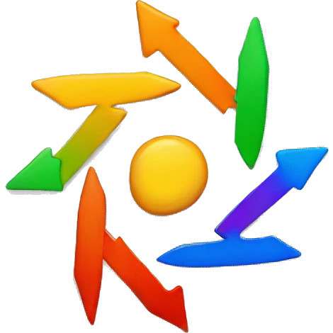 Colorful arrows in a circle emoji