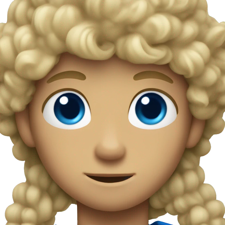 Scout boy with blue eyes and curly blond hair emoji