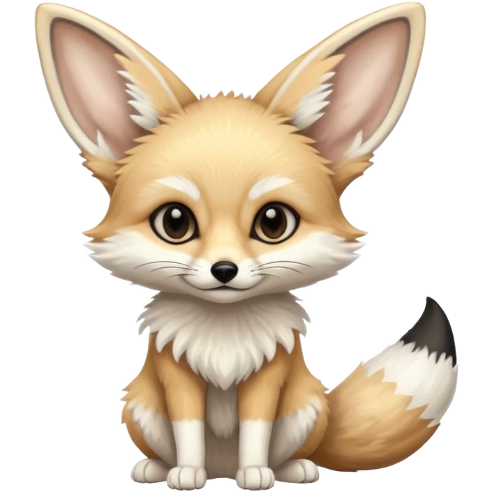 White and black Fennec fox emoji