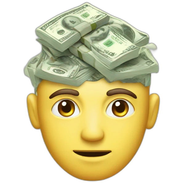 man thinking, brain, money emoji