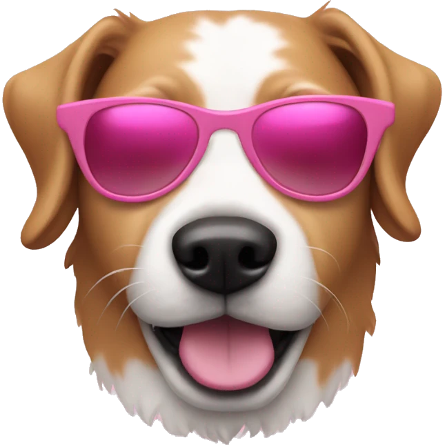 Dog with pink shades emoji