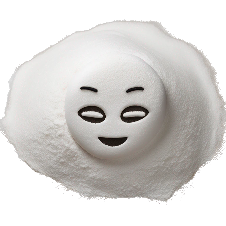 Emoji over a pile of flour emoji