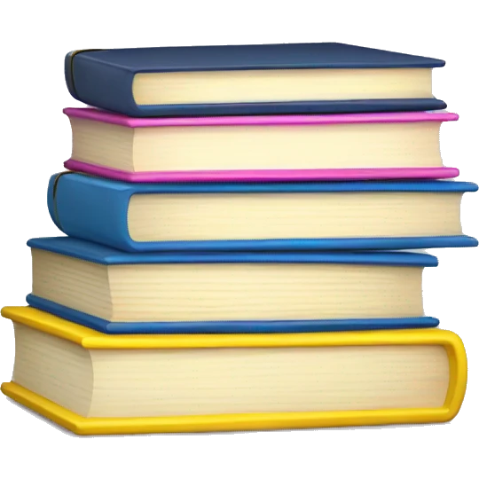 Pink yellow blue book stack emoji