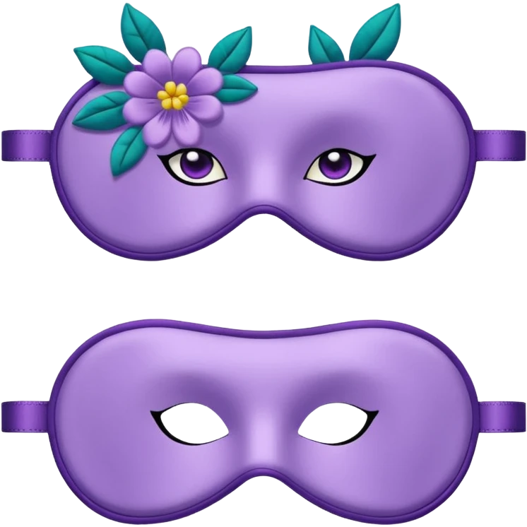 isolated silky sleep mask with a small embroidered flower emoji