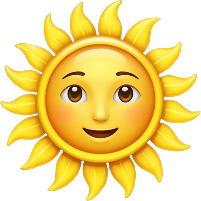 Sun, no face emoji