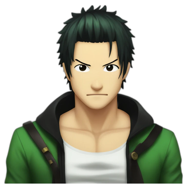 roronoa zoro with black hair emoji