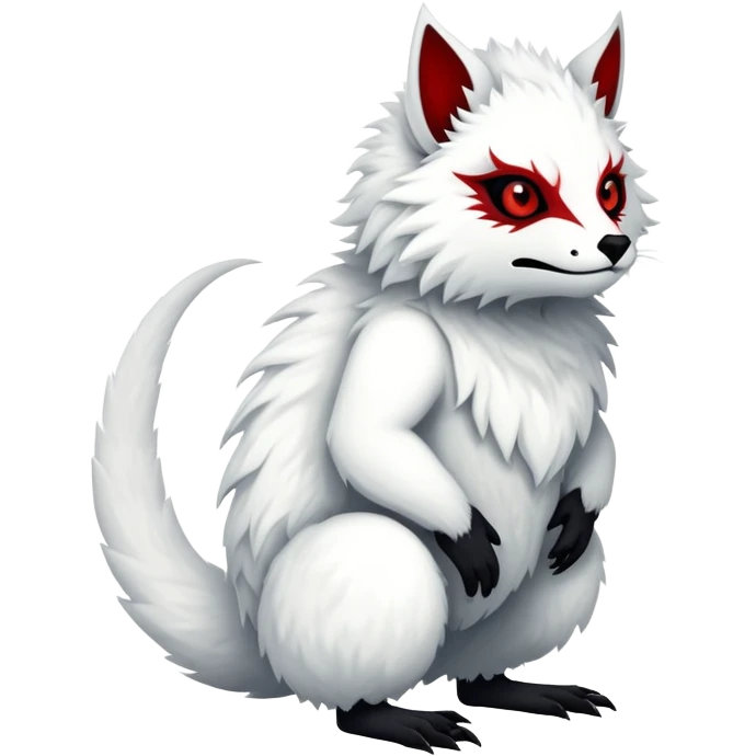 a white with black belly and red eyes exotic edgy vernid-fionbri-creature full body emoji