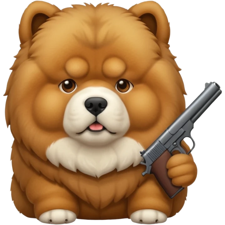 chow chow holding a gun emoji