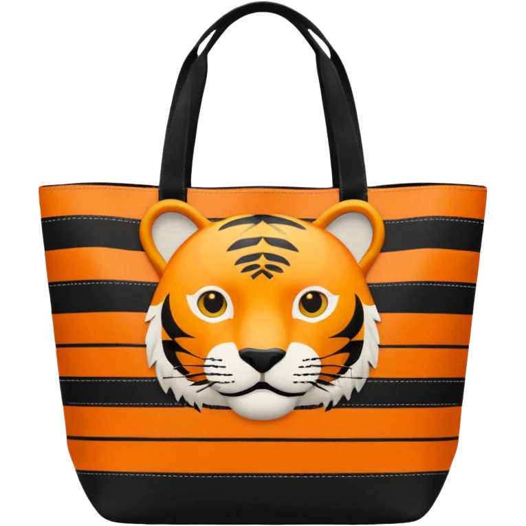 Tiger patterned tote bag emoji