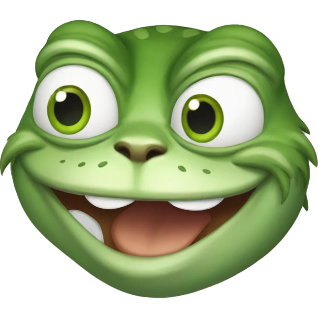 pepe the frog as a happy cat character, preserve pepe facial traits emoji